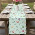 thumbnail image 4 of Easter Table Runner 36 Inches, Spring Colorful Eggs Tulip Flowers Leaf Plant Green Bed Runner Dresser Scarves Tabletop for Indoor Outdoor Parties/Ceremony/Banquet, 13"x 36", 4 of 8