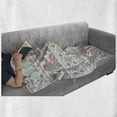 thumbnail image 6 of Tribal Soft Flannel Fleece Throw Blanket, Paisley Patterns in Native in Mixed Pattern Floral Design, Cozy Plush for Indoor and Outdoor Use, 70" x 90", Cream Aqua and Coral, by Ambesonne, 6 of 6