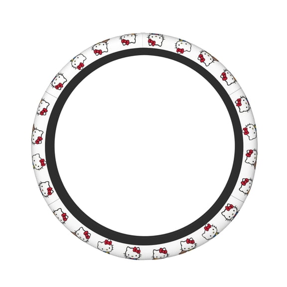 Hello Kitty Elastic Steering Wheel Cover Stylish Neoprene Decorative Car Accessories for Universal Auto