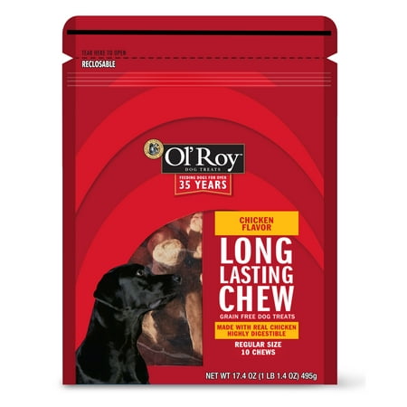 Ol' Roy Long-Lasting Chew Chicken Dog Treats, Regular, 17.4 oz, 10
