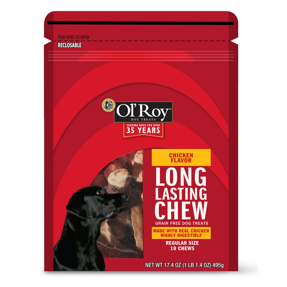 Ol' Roy LongLasting Chew Chicken Dog Treats, Regular, 17.4 oz, 10