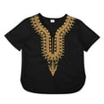 thumbnail image 2 of SJLDQY Boys Shirts Kids African Classic Childrens Dashiki Casual Loose Outfits Girls T Shirt Black 3-4 Years, 2 of 3