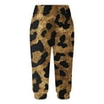 thumbnail image 4 of Capri Sweatpants for Women Summer Casual Outdoor Pull-Up Leopard Print Joggers Trousers with Pocket Wide Leg Workout Pants, Multicolor, XL, 4 of 6