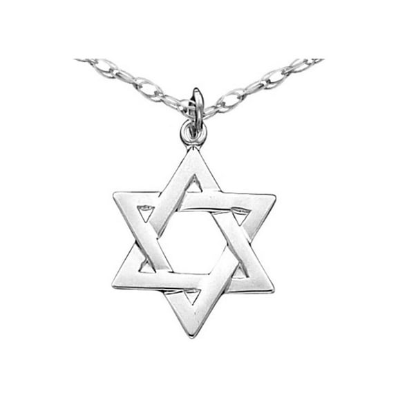 925 Sterling Silver Solid Polished Religious Judaica Star of David Pendant Necklace 24x20mm Wide Pendant for Women