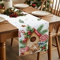 thumbnail image 3 of Christmas Pine Candy Table Runner 13x48in Non-Slip Cotton Linen Table Runners, Bird's Nest Dresser Scarves TableRunner for Dinner Kitchen Dining Wedding Party, 3 of 9