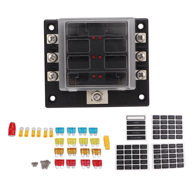 Fuse Block, High Strength Flame Resistant Safe Fuse Holders Practical 10-32V For Car For RV For Boat