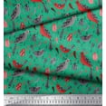 thumbnail image 3 of Soimoi Green Cotton Voile Fabric Leaves & Birds Folk Art Print Fabric by Yard 42 Inch Wide, 3 of 3