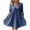 XQNR1-Blue, variant on Women's V Neck Mini Dresses Short Sleeve Tie A-Line Babydoll Dresses Summer Loose Fit Party Dress Casual Beach Vacation Dress