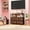 Brown, variant on Small TV Stand, Black Dresser TV Stand for Bedroom, Entertainment Center for 45 Inch TV with Drawers, Fabric, Adjustable Feet, Living Room