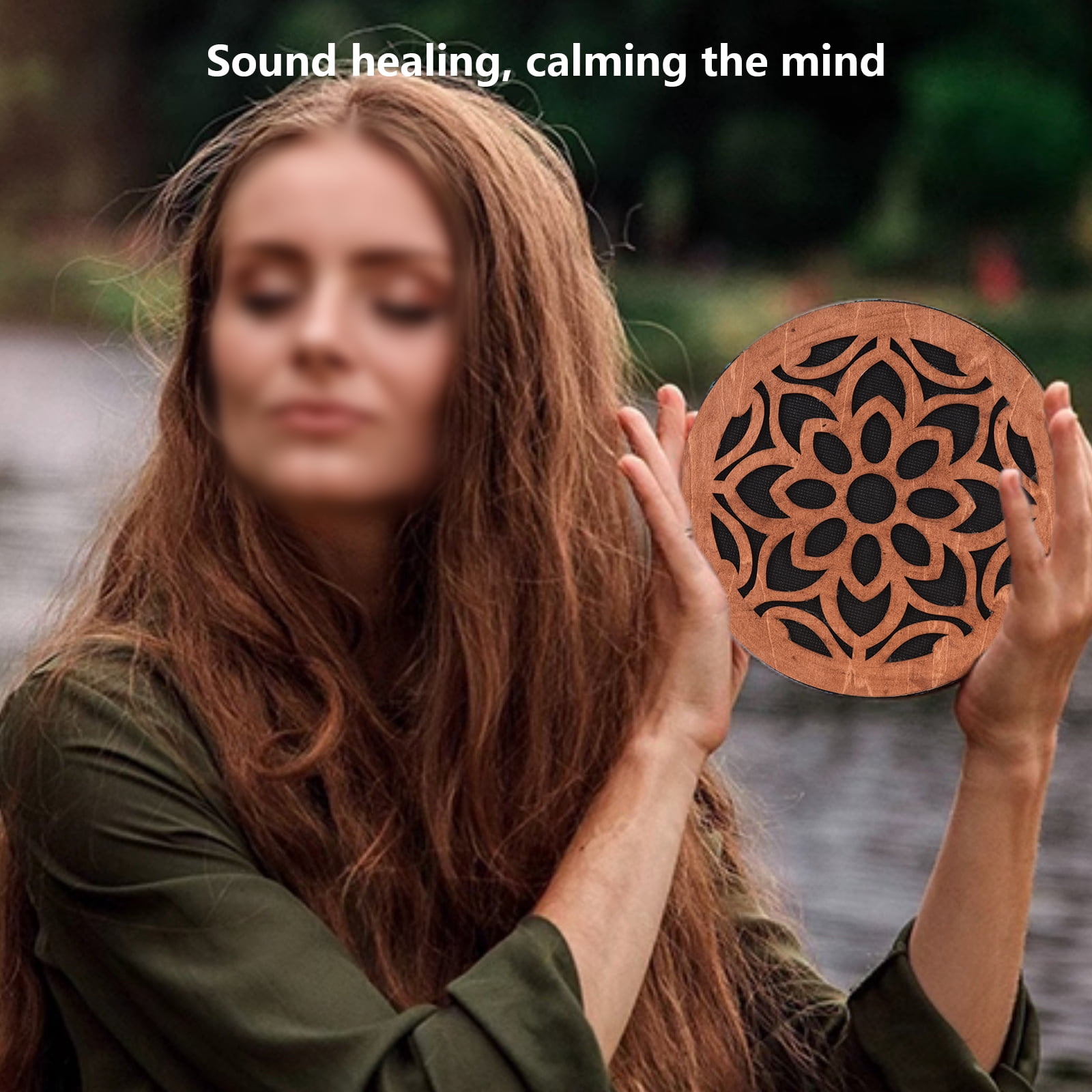 Ocean Drum - Ethnic Percussion Instrument with Onomatopoeic Music - Portable Hand Drum for Sound Therapy and Relaxation - Birch Wooden Drum with Relaxing Water Sounds - Perfect for Performance Accompa