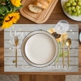 thumbnail image 4 of You Are My Sunshine Placemats Set of 8, Yellow Sunflowers Cute Bees Heart Retro Wood Placemats for Dining Table, Place Mats for Kitchen Tabletop, Waterproof Wipeable Dining Table Mats Set, 4 of 9