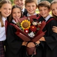 thumbnail image 5 of Luoshdecor Happy Graduation Flower Bouquet,Artificial Knitted SunFlower Bouquet with Cap Gift for Graduation Party Supplies, 5 of 7