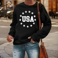 thumbnail image 2 of Charmgo USA Sweatshirt Under $15, Women's Autumn Round Neck American Flag USA Print Loose Casual Pullover Sweatshirt USA Sweatshirt Women, Sweatshirt for Teen Girls Black M, 2 of 6
