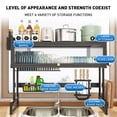 thumbnail image 3 of INO Design Dish Drying Rack Large Dish Rack Kitchen Organizers and Storage, Over The Sink Dish Drainer, Dish Racks with Sponge Holder and Knife, Bowl Holder for Kitchen Sink Counter - Black, 3 of 10