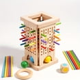 thumbnail image 4 of 3-in-1 Wooden Leaning Tower Strategy Game with Colorful Sticks, Educational Board Game for Fine Motor Skills and Family Bonding, 4 of 7