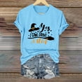 thumbnail image 2 of HCURIBAD Shirts for Women, Women's Alphabet Witch Print Crew Neck Tee Halloween T-Shirt, Womens Graphic Tees, Halloween Shirts for Women 1PC Top Sky Blue 3XL, 2 of 4