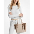 thumbnail image 4 of Michael Kors Women's Charlotte Large Signature Logo and Metallic Top-Zip Tote Bag 35F4GCFT3V-Rsgold, 4 of 9