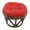 Red, variant on Blazing Needles 18-inch Round Solid Twill Tufted Footstool Cushion