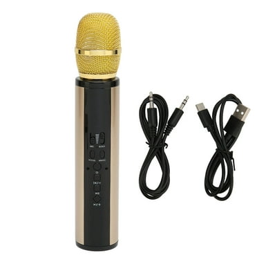 Bluetooth Handheld Microphone Noise Reduction Stereo Wireless Karaoke Mic with Recording for Smartphone PC
