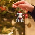 thumbnail image 3 of Cute Cow Christmas Ornaments for Christmas Tree,Acrylic Highland Cow Hanging Decorations Cartoon Cattle Cow Decorative Ornament Cow Christmas Pendants for Cars Backpacks Decor, 3 of 5