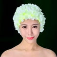 thumbnail image 3 of Gorro de natación shamjiam Silicona Floral para Niñas Protección Oído Verde, 3 of 8