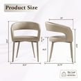 thumbnail image 4 of Morden Fort Barrel Dining Chairs Set of 4, Griege Leather Accent Chair with Round Back, Metal Frame, Kitchen Chairs Set of 4, 4 of 6