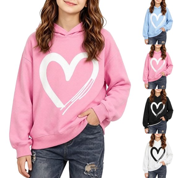 Ovafbau Girls Hoodie Long Sleeve Pullover Casual Top Boys Girls Gradient Star Print Fleece Hooded Pullover with Pocket Kids Tops