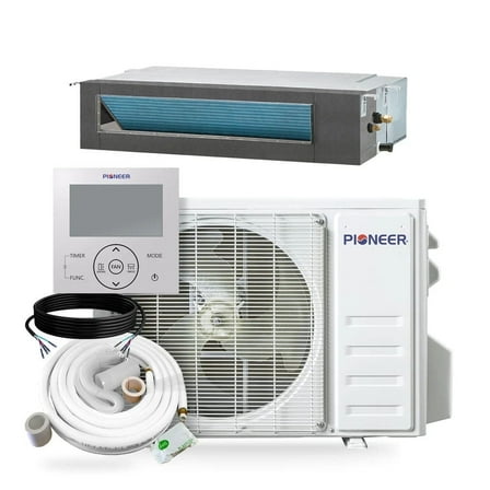 Pioneer Quantum Ultra 12,000 BTU 18.5 SEER2 230V Ceiling Concealed Ducted Mini-Split Air Conditioner Inverter Heat Pump Full Set