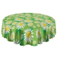 thumbnail image 5 of Round Tablecloth Daisy Print 60 Inch Table Cover Wrinkle Free Fabric Kitchen Dining, 5 of 5