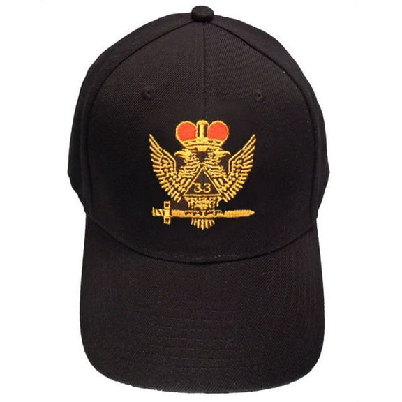 Masonic Baseball Cap - Standard Scottish Rite Wings UP Crown - 33rd Degree Hat