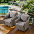 thumbnail image 3 of PARKWELL 9 Pieces Outdoor Patio Furniture Set 9-Seat High Back Wicker Conversation Set with Swivel Glider Chairs,Brown Wicker Gray Cushion, 3 of 13