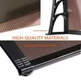 thumbnail image 3 of VIVOHOME Polycarbonate Window Door Awning Brown with Black Bracket 40 Inch x 80 Inch, 3 of 6