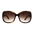 thumbnail image 3 of Womens Jewel Buckle Ribbon Hinge Butterfly Designer Sunglasses Tortoise Brown, 3 of 4