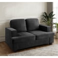 thumbnail image 4 of Cterwk 2 Seater Loveseat Sofa with Wood Frame, Velvet Sofa Couch for Home, Apartment, Office, Black, 4 of 8