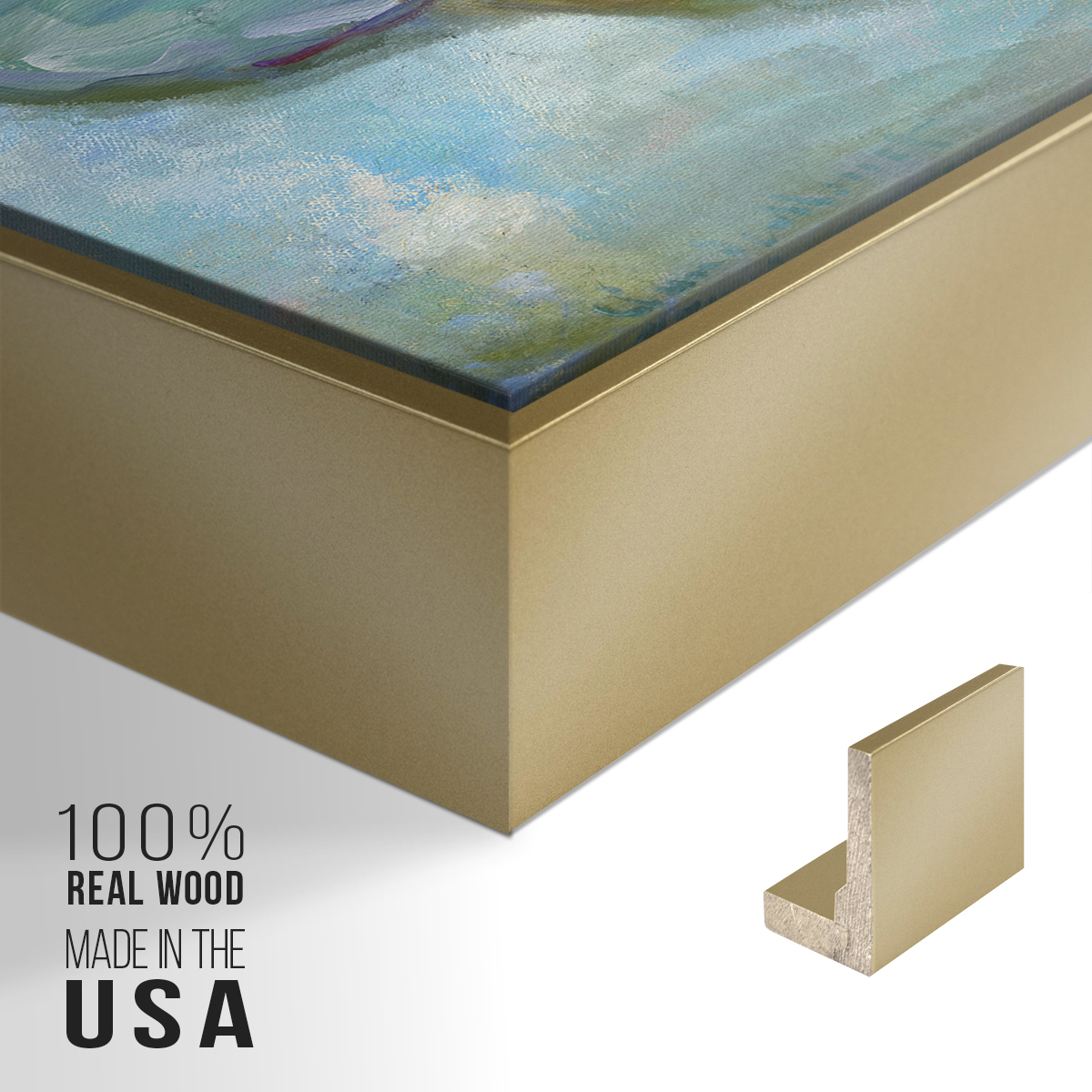 Vintage Landscape-CLVIII By Wexford Home Framed in Gold Wood Gallery Wrapped Canvas 17 in. x 25 in.