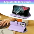 thumbnail image 3 of Furiet Argyle Wallet Case for Samsung Galaxy S21 Ultra 5G with Tempered Glass Screen Protector Wrist Strap Shoulder Strap, Card Slots Stand Phone Cover for S21ultra 21S S 21 21ultra G5 Women Purple, 3 of 8