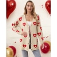 thumbnail image 2 of Cardigans for Women Valentine's Day Cute Heart Sweater V Neck Button Down Winter Fall Fashion Cable Sweaters Outerwear Coat Alsol Lamesa, 2 of 6
