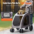 thumbnail image 2 of Pet Stroller 4-Wheels Dog Stroller Carrier 160lbs Weight Capacity Portable, 2 of 6