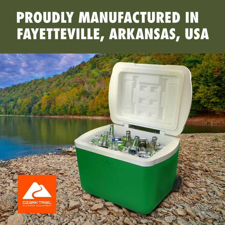 Ozark Trail 30 Quart Capacity Hard Side Wheeled Cooler, 42-Can