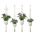 thumbnail image 1 of Ensemble de 4 Supports de Plantes en Macramé pour Intérieur et Extérieur, 1 of 6