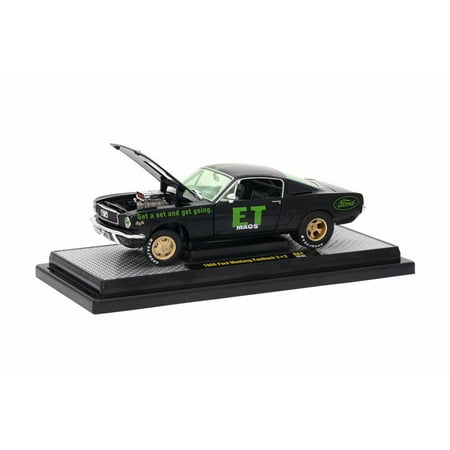 - 1966 Ford Mustang Fastback 2+2, Black w/ Green - Castline M2 40300/61A - 1/24 Scale Diecast Model Toy Car