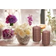 thumbnail image 5 of Hyoola, 2.4 x 4 Unscented Rose Pink Brushed Metallic Rustic Pillar Candles, Paraffin Wax with Cotton Wicks, 6-Pack, 5 of 8