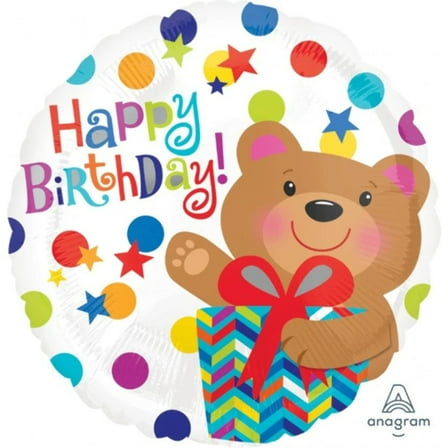 17 HAPPY BIRTHDAY TEDDY Bear Balloon  Party Supplies Decorations Foil Mylar Balloon