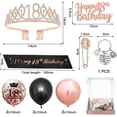 thumbnail image 6 of YANSION 18th Black Rose Gold Birthday Decorations Women, 18th Birthday Crown and Birthday Sash, Birthday Tiara Crown, 18th Birthday Cupcake Topper Confetti Balloons Party Accessories Decorations Girls, 6 of 8