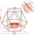 thumbnail image 3 of Juego de 2 piezas de soporte de luz de té de metal, soporte de luz de té de oro rosa, soporte de linterna de vela decorativa de hierro hueco, adorno para el hogar para sala de estar, boda Feliz Sencillez, 3 of 4