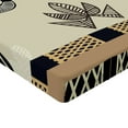 thumbnail image 2 of Ambesonne Tribal Fitted Sheet, Branch Leaves Hummingbird, Full Size, Black Brown, 2 of 3