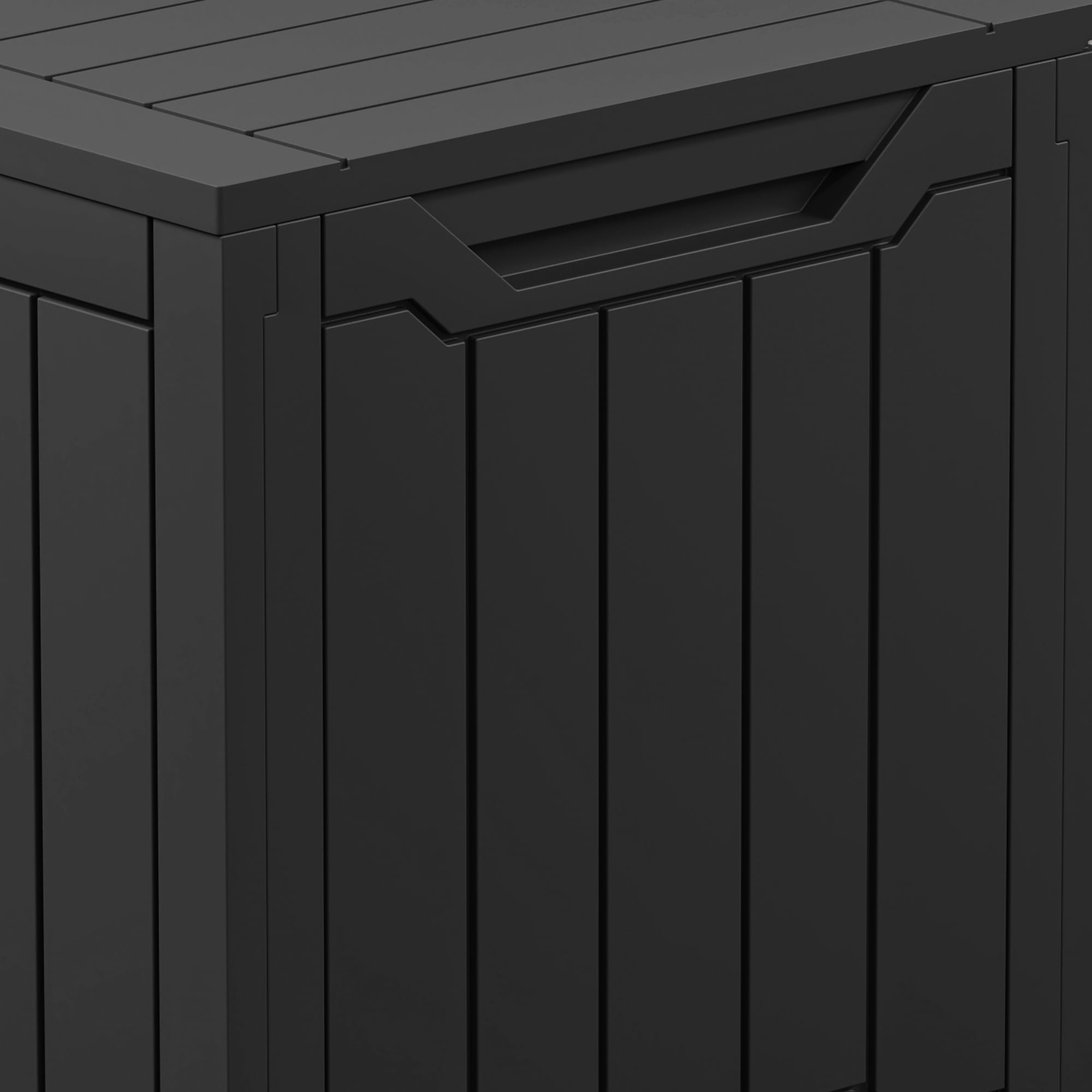 Uforic 100 Gallon Resin Outdoor Storage Box, Lockable Waterproof Deck Box for Patio Garden Cushion Tools, Black