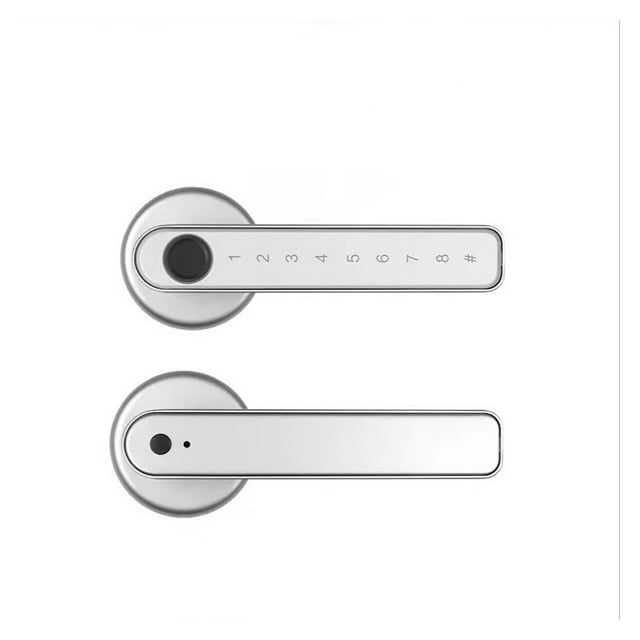 Door Lock, Tuya Smart Lock Fingerprint Password Bedroom Wooden Door Lock Office Home Ball Lock Handle Smart Lock ,Easy to Install