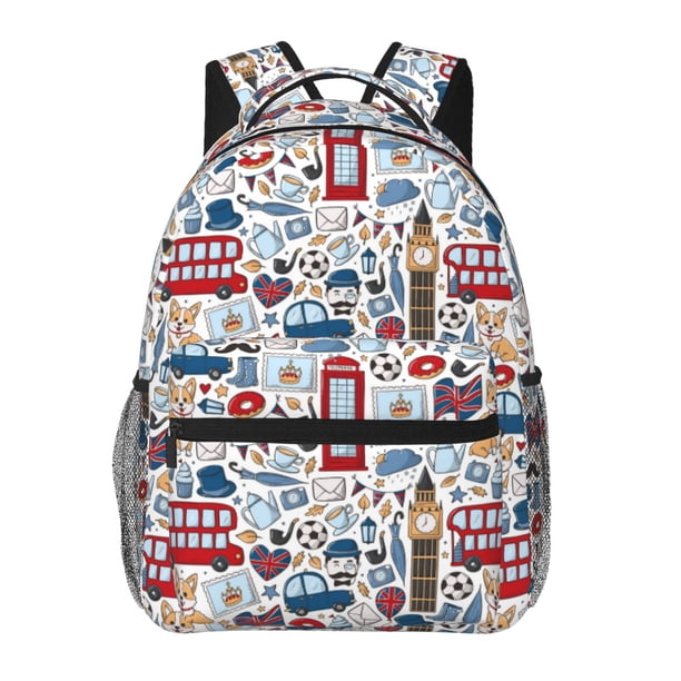 Balery London Symbols1 Mochila Escolar Impresa, Mochila Ligera para Viajes Casual, Mochila Duradera y Cómoda Multifuncional, Mochila para Laptop-One Size