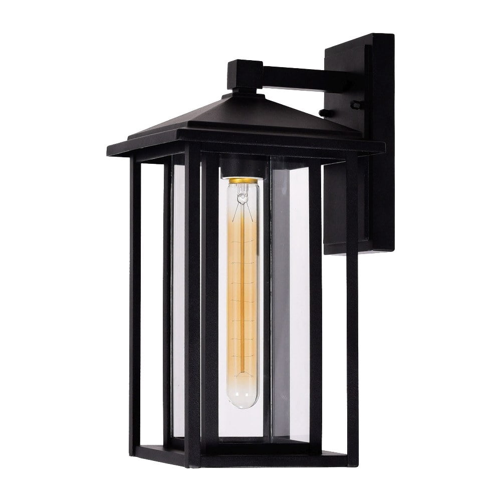 CWI Lighting Crawford 1 Light Metal Outdoor Wall Light in Black
